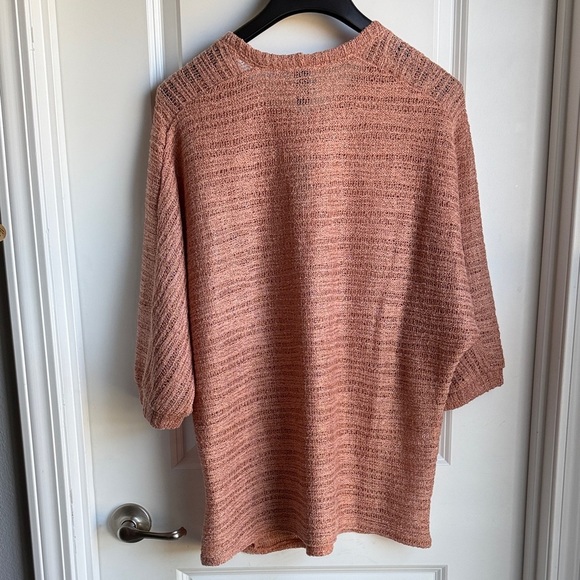 Daytrip from Buckle Rust Colored S/S Open Knit Top, Size XL - Picture 7 of 9